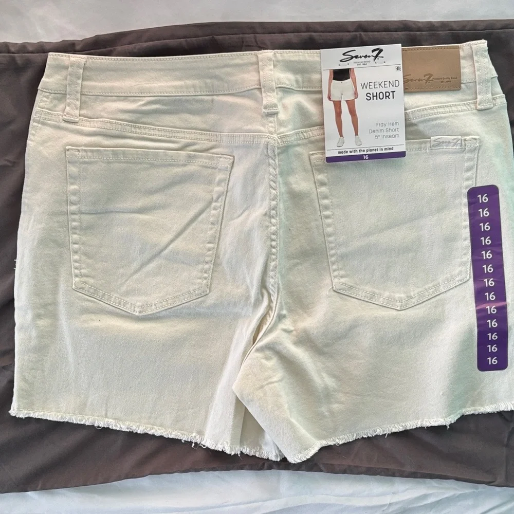 Seven7 Women's White Denim Cutoff Shorts